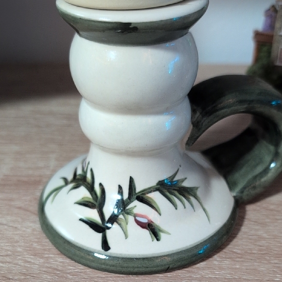 Vintage Ceramic Candle Holder with Glass Votive - Picture 10 of 10